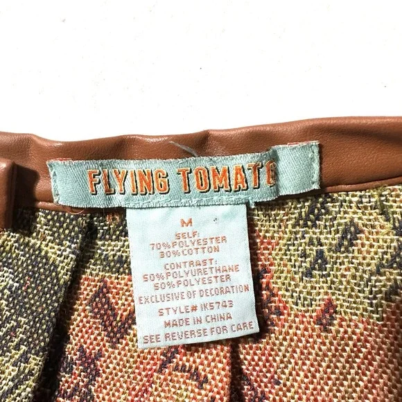 VINTAGE‎ Flying Tomato M Medium Floral Tapestry Skirt Back Zip - Picture 5 of 7